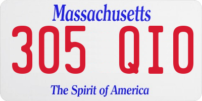 MA license plate 305QI0