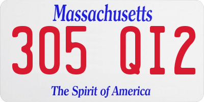MA license plate 305QI2