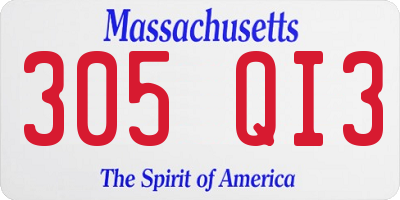 MA license plate 305QI3