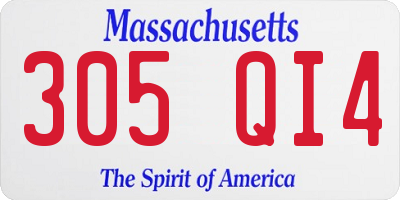 MA license plate 305QI4