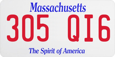 MA license plate 305QI6