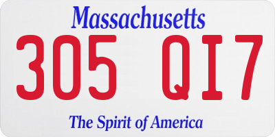MA license plate 305QI7