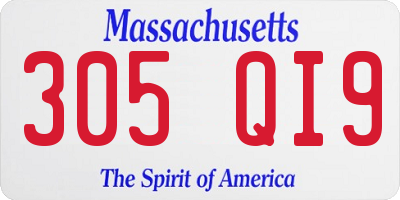 MA license plate 305QI9