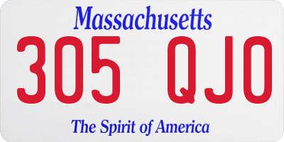 MA license plate 305QJ0