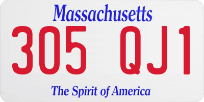 MA license plate 305QJ1
