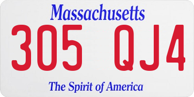 MA license plate 305QJ4