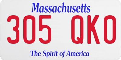MA license plate 305QK0