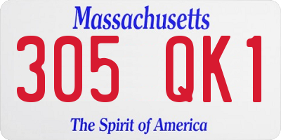 MA license plate 305QK1