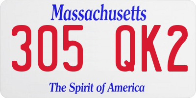 MA license plate 305QK2