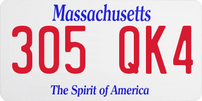 MA license plate 305QK4
