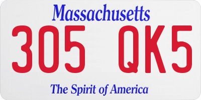 MA license plate 305QK5