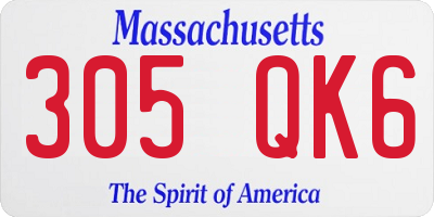 MA license plate 305QK6