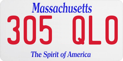 MA license plate 305QL0