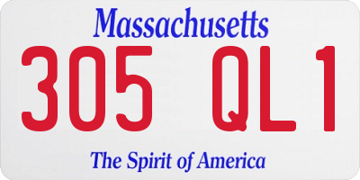 MA license plate 305QL1