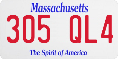 MA license plate 305QL4