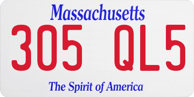 MA license plate 305QL5