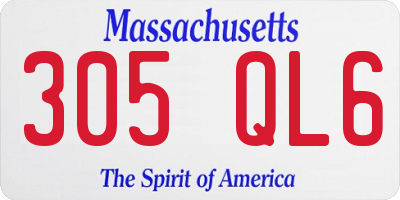 MA license plate 305QL6
