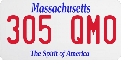 MA license plate 305QM0