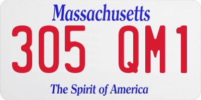 MA license plate 305QM1