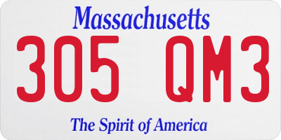 MA license plate 305QM3
