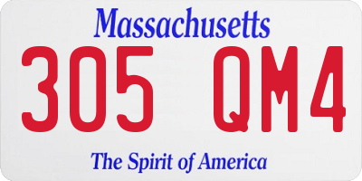 MA license plate 305QM4