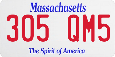 MA license plate 305QM5