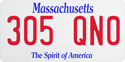 MA license plate 305QN0