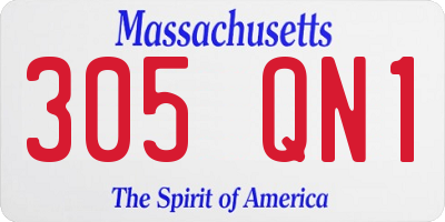 MA license plate 305QN1