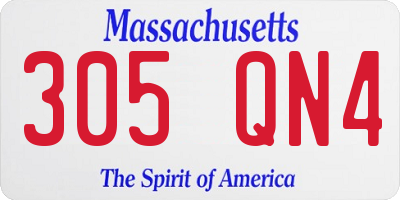MA license plate 305QN4