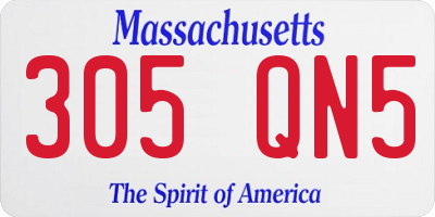 MA license plate 305QN5