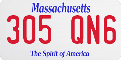 MA license plate 305QN6