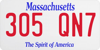 MA license plate 305QN7