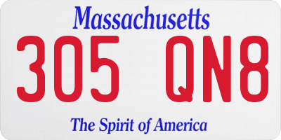 MA license plate 305QN8