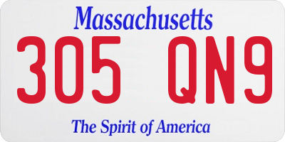 MA license plate 305QN9
