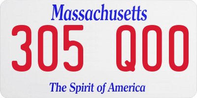 MA license plate 305QO0