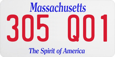 MA license plate 305QO1