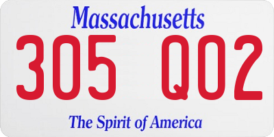 MA license plate 305QO2