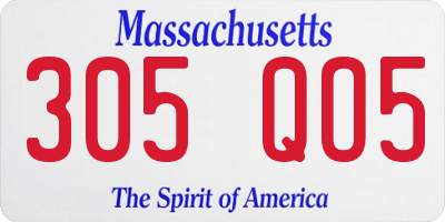 MA license plate 305QO5