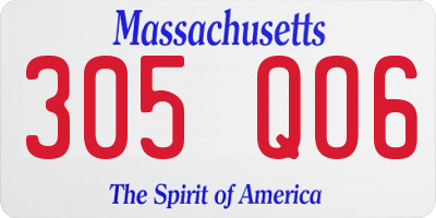 MA license plate 305QO6