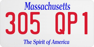 MA license plate 305QP1