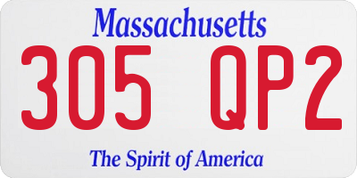 MA license plate 305QP2