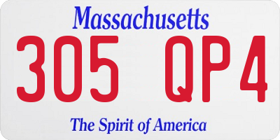 MA license plate 305QP4