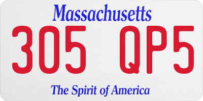MA license plate 305QP5