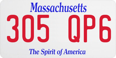 MA license plate 305QP6
