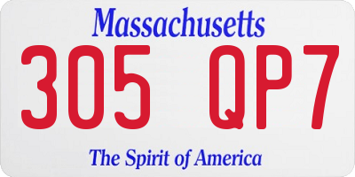 MA license plate 305QP7
