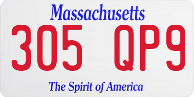 MA license plate 305QP9