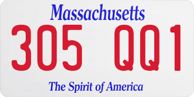 MA license plate 305QQ1