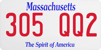 MA license plate 305QQ2