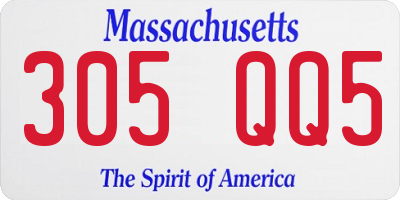 MA license plate 305QQ5