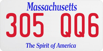 MA license plate 305QQ6